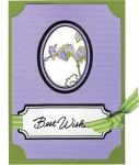 Best Wishes Oval Orchid card by 